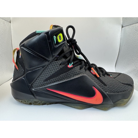 Nike LeBron 12 684593-068 Data Vintage Black Basketball Sneakers Men's Sz 10 US - Picture 14 of 15